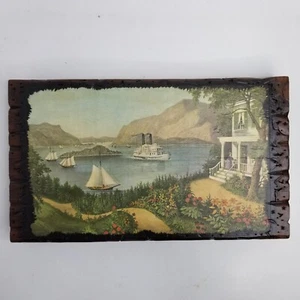 Impresión vintage de Currier and Ives "Vista del río Hudson, casa Ruggies, NewBurgh" - Imagen 1 de 18