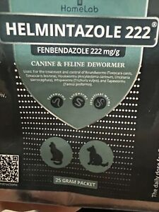 Fenbendazole Powder 222 mg/g (22.2%) WORMER for Dogs and Cats 100 g