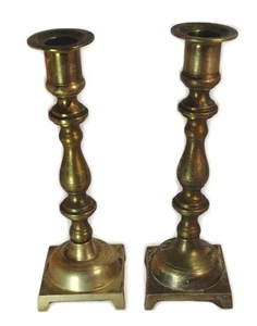 Vintage Pair Brass Candle Stick Holders 7 3/4” tall Made In Japan READ - Picture 1 of 10