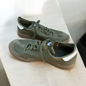 Adidas Samba C77383 Olive Canvas Gum Sole Shoes Men's Size 9.5 Rare - Picture 1 of 7