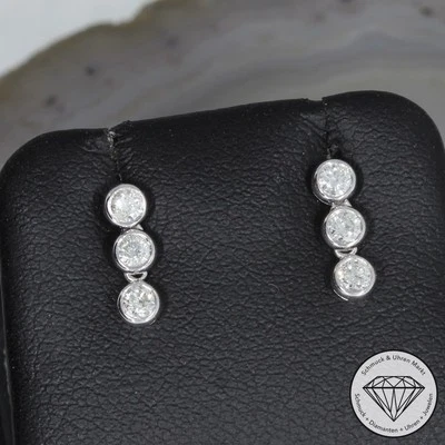 Wert 980 € Brillant Ohrringe (0,28 carat) in 900 Platin - Bild 1 von 4
