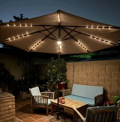11 Ft Umbrella With Solar LED Light - Image 1 of 4