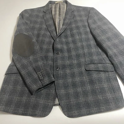 Blazer Joe Joseph Abboud Para Hombres 50R Slim Abrigo Deportivo de Lana a Cuadros Blazer Parche en el Codo Foto 1 de 4