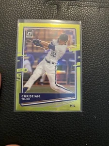 2020 Donruss Optic #129 Christian Yelich LIME GREEN PRIZM Brewers - Picture 1 of 2