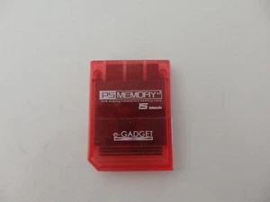 PS Memory Card e-Gadget 15 Block Clear Red Sony Playstation 1 PS1 - Picture 1 of 2