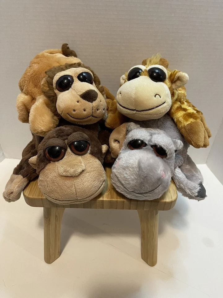 Caltoy Hand Puppet lot of 4 Hippo Lion Giraffe and Monkey plush - Image 1 of 4