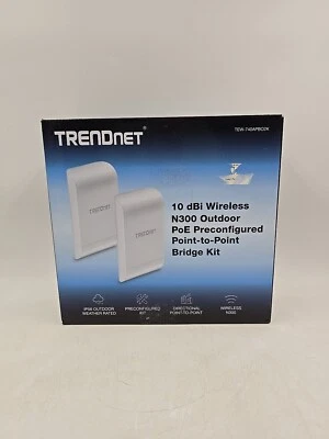 TRENDnet 10dBi Wireless N300 Outdoor PoE Pre-configured Point-to-Point Bridge - Image 1 of 4