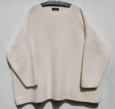 Новый Eskandar слоновой кости тяжелый мох стежок кашемир 30» длинный свитер O/S - Изображение 1 из 3