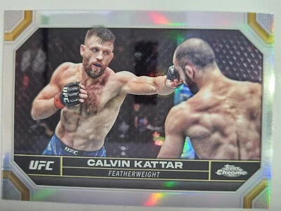 2024 Topps Chrome UFC - SILVER REFRACTOR #37 CALVIN KATTAR - Image 1 of 2
