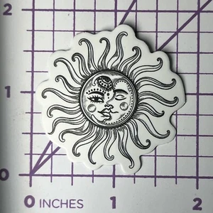 Celestial Sun Moon Within B + W - Vinyl Sticker Decal Sticker Bomb Pen & Ink - Picture 1 of 4