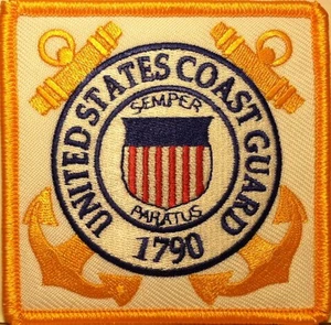 Parche bordado GUARDIA COSTERA DE ESTADOS UNIDOS con cierre marca VELCRO® emblema USCG - Imagen 1 de 1