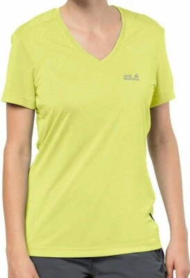 Camisa para mujer Jack Wolfskin Crosstrail cuello en V limón talla XS Foto 1 de 4
