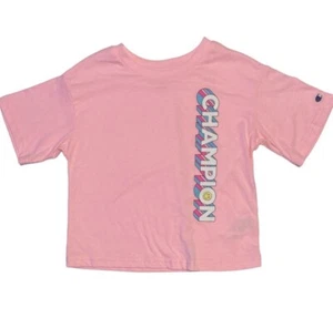CHAMPION Toddler Girls Vertical Drop Shadow Smiley Boxy T-shirt - Picture 1 of 3
