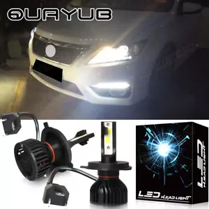 Quayub H4 9003 DOB LED Headlight High Low Beam 6000K White Light Bulbs Bright - Picture 1 of 12