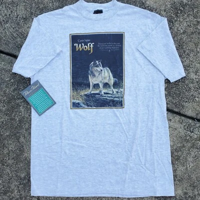 Camiseta Vintage Wolf Canine Animal Print Puntada Única Nueva Con Etiquetas Talla XL Foto 1 de 4