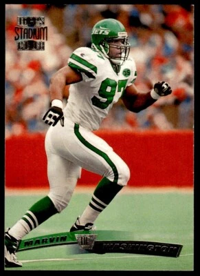 1996 Stadium Club Football Card Marvin Washington New York Jets #35 - Image 1 of 2