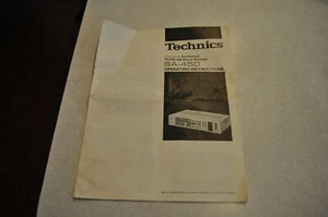 Original Technics SA-450 Operating Instructions Owners Manual - Picture 1 of 5
