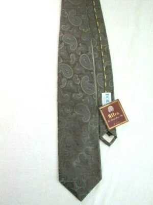 ALTEA for ANGELOS Italian Luxury Silk Necktie Gray Woven Geometric Italy NEW - Изображение 1 из 4