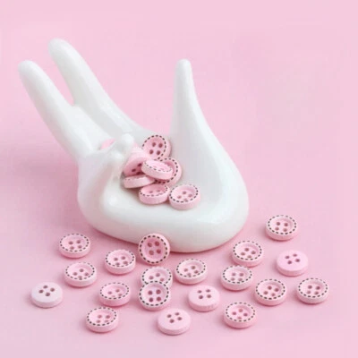 50 Pcs Colourful Wood Buttons Round for Dress Shirts Trimmings Craft Sewing - Image 1 of 4