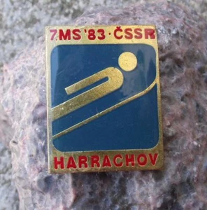 1983 World Ski Jump Jumping Skiing Championships Harrachov Souvenier Pin Badge - Picture 1 of 2