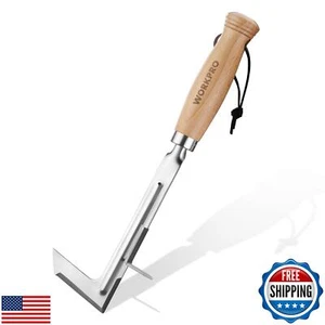 WORKPRO Crack Weeder, 12" Stainless Steel Crevice Weeding Tool with Beech Woo - Picture 1 of 5