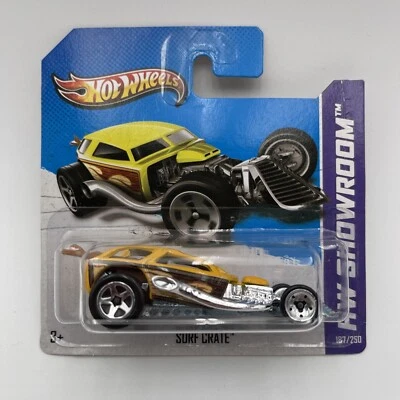 Tarjeta corta Hot Wheels HW Showroom Surf Crate International variación amarilla 2013 Foto 1 de 4