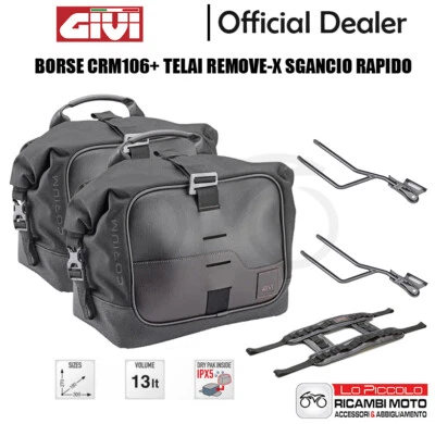 TR8206 + CRM106 BORSE MORBIDE LATERALI + TELAI GIVI MOTO GUZZI V7 Stone 850 2022 Foto 1 de 4