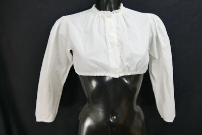 Gr.34 Dirndlbluse weiß Bluse für Dirndl Baumwollmischung mit Spitze B11650 - Bild 1 von 4