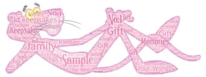 word art picture personalised gift present keepsake pink panther dad son mum - Picture 1 of 1