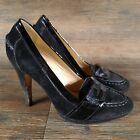 Cole Haan Pump Shoes Women Size 8.5 B Black Leather Platform Heel Slip On D26083