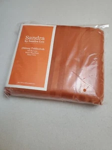 Sandra By Sandra Lee Autumn Tablecloth 60 × 120 Oblong Damask Orange Spice - Picture 1 of 4