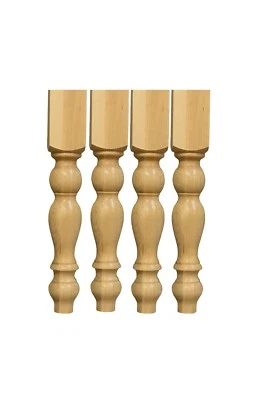 Hand turned furniture knotty pine coffee table bench legs 3"x 18" style 1271 - Image 1 of 2