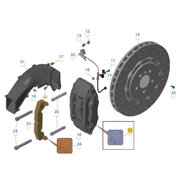 For Mclaren 570 650S Rear Brake Pad OEM 11C0589CP - image 1 of 1