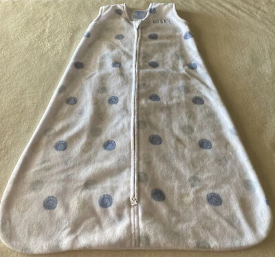 Halo Boys Blue White Blue Gray Circles Fleece Sleepsak SMALL 0-6 Months - Image 1 of 4