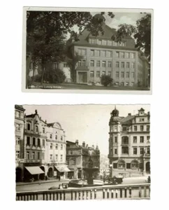 2 Ansichtskarten - Glatz in Schlesien - Franz Ludwig Schule Ring Bankhaus AK - Picture 1 of 2