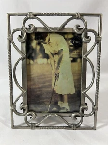 Felco International Wrought Heavy Metal Picture Frame Holds 3.5 x 5 Photo NOB - Picture 1 of 9