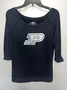 Purdue University Boilers Royce Apparel Womens Sweatshirt Silver Glitter Sz S - Picture 1 of 1