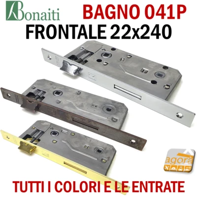 SERRATURA PORTA INTERNA 41P BONAITI FRONTALE QUADRO 22X240 MECCANICA int90 BAGNO