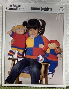 Patons Canadiana Junior Joggers Doll Clothes Crochet Patterns 1984 For 16" Dolls - Picture 1 of 4