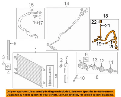 Ford OEM 11-16 F-350 Super Duty aire acondicionado aire acondicionado línea de descarga BC3Z19972C Foto 1 de 2