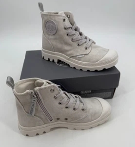 Palladium Pampa Zip Sneaker Ankle Boot Womens Desertwash Star White Size 5.5 New - Picture 1 of 10