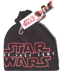DISNEY STAR WARS The Last Jedi Pom Pom Kids Beanie Hat Black One Size - Picture 1 of 2