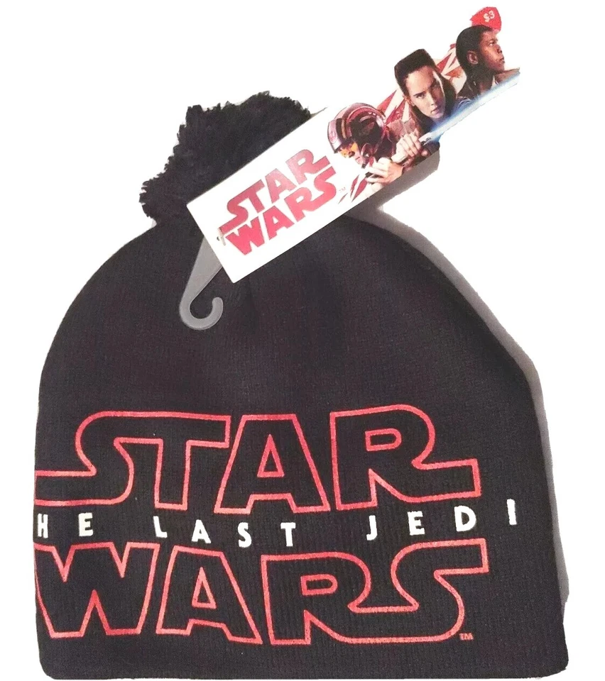 Chapéu gorro Disney Star Wars The Last Jedi Pom Pom infantil preto tamanho único - Imagem 1 de 2