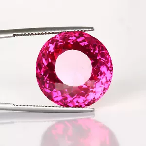Lab-Created 41. Carat Round Cut red Ruby Gem Stone For Pendant Making - Picture 1 of 3