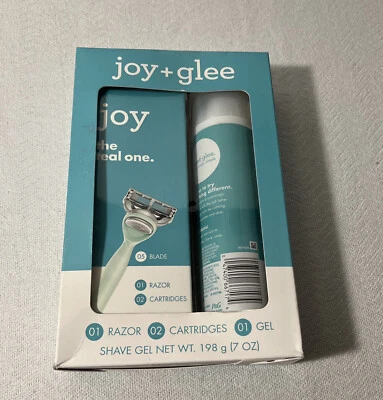Kit de Afeitado JOY + GLEE 1 Maquinilla de Afeitar 2 Cartuchos 1 Gel - Pepino Verde Aloe Nuevo Foto 1 de 2