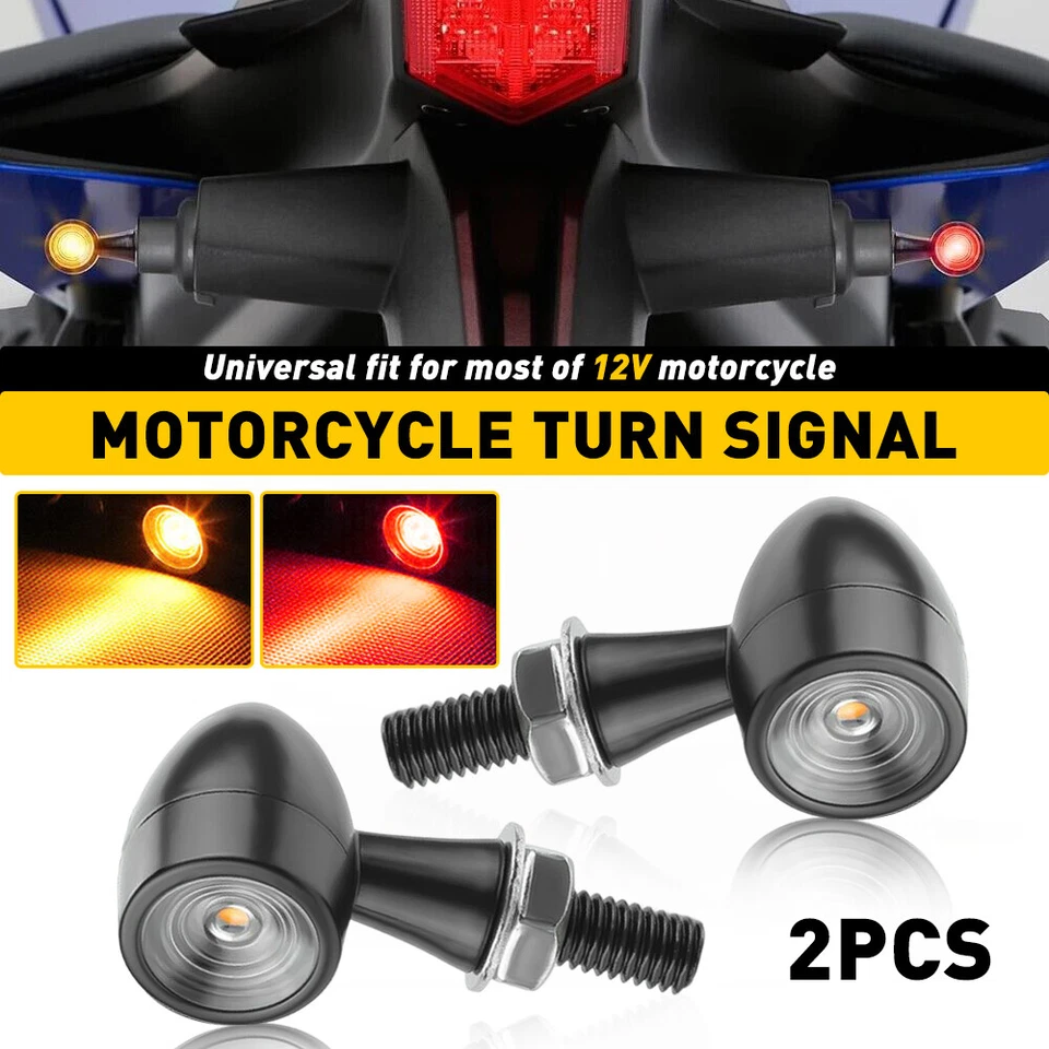 2x Luz de freno LED bala ámbar rojo señal de giro para motocicleta para BMW Yamaha Honda Foto 1 de 4