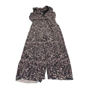 Xhilaration Jumpsuit Junior Girl Small Black Floral Tie Knot Sleeveless Wide-Leg - Picture 1 of 7