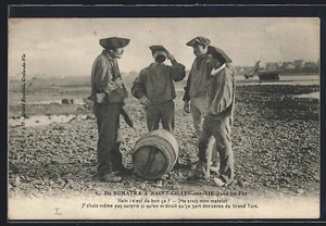 CPA Saint-Gilles-sur-Vie, Fass aus Sumatra als Strandgut, Probe des Inhalts - Picture 1 of 2