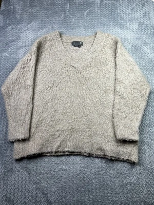 Suéter Anthropologie Cuello en V Maeve Bronceado Para Mujer Pequeño Lana Alpaca Tejido Nobby Foto 1 de 4