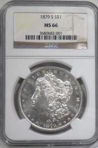 1879-S Morgan Silver Dollar NGC graded MS 66 "Very Close to PL, Mirror Fields" - Picture 1 of 6